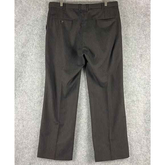 Stafford 3 Piece Suit Brown Striped Blazer 44R Pant 35x29 Vest Classic Career - Picture 14 of 16